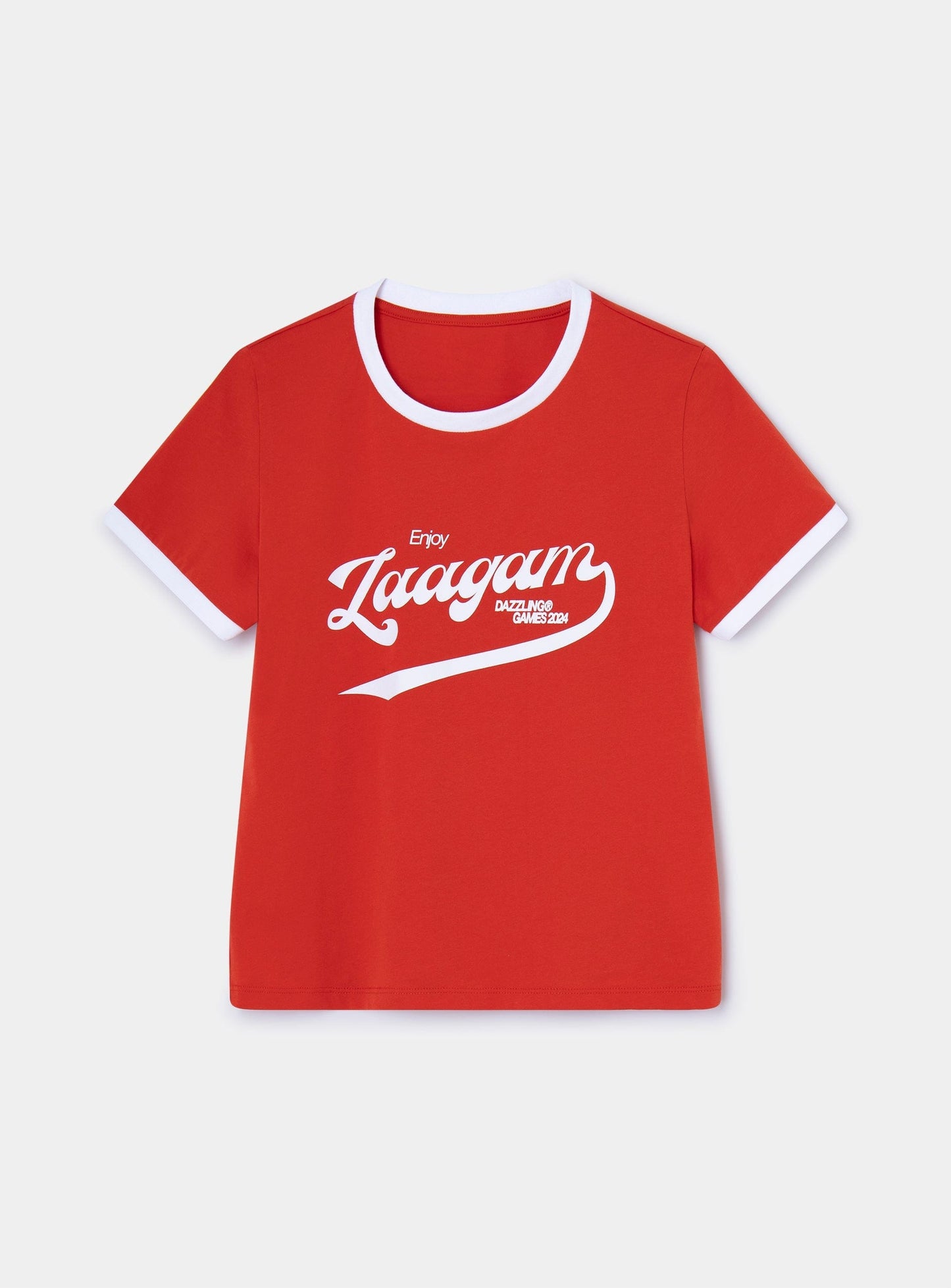 OLYMPIA RED COTTON LOGO T-SHIRT