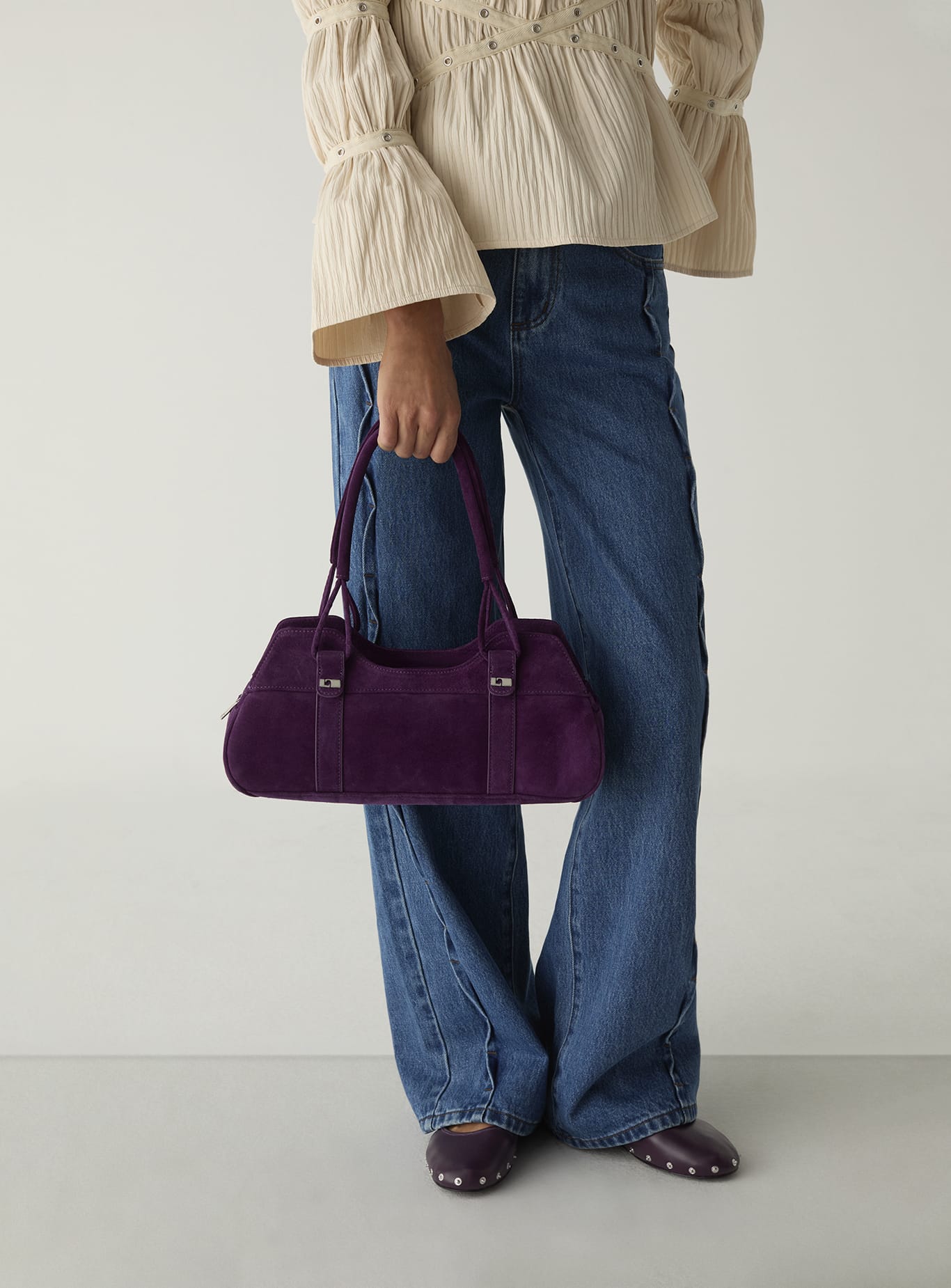 JANE AUBERGINE SUEDE BAG