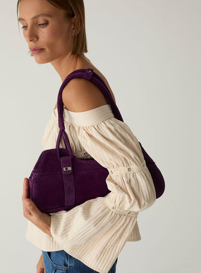 JANE AUBERGINE SUEDE BAG