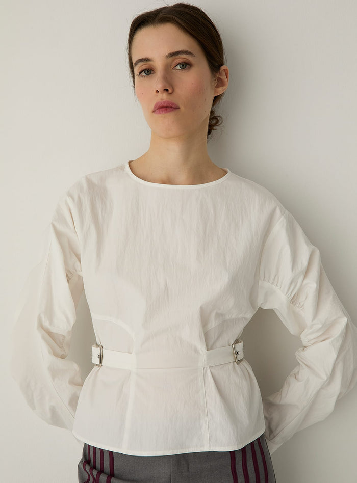 JAXE ECRU LONG SLEEVE BLOUSE