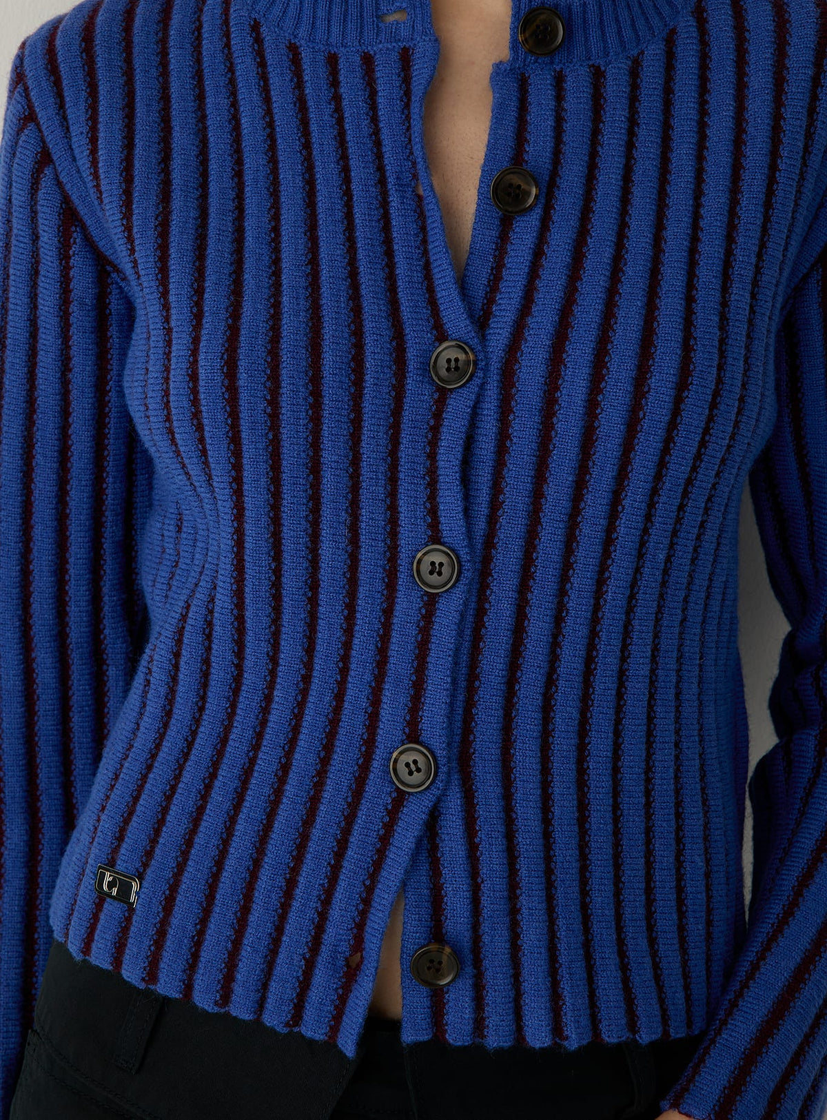 JOYCE BLUE TEXTURED CARDIGAN