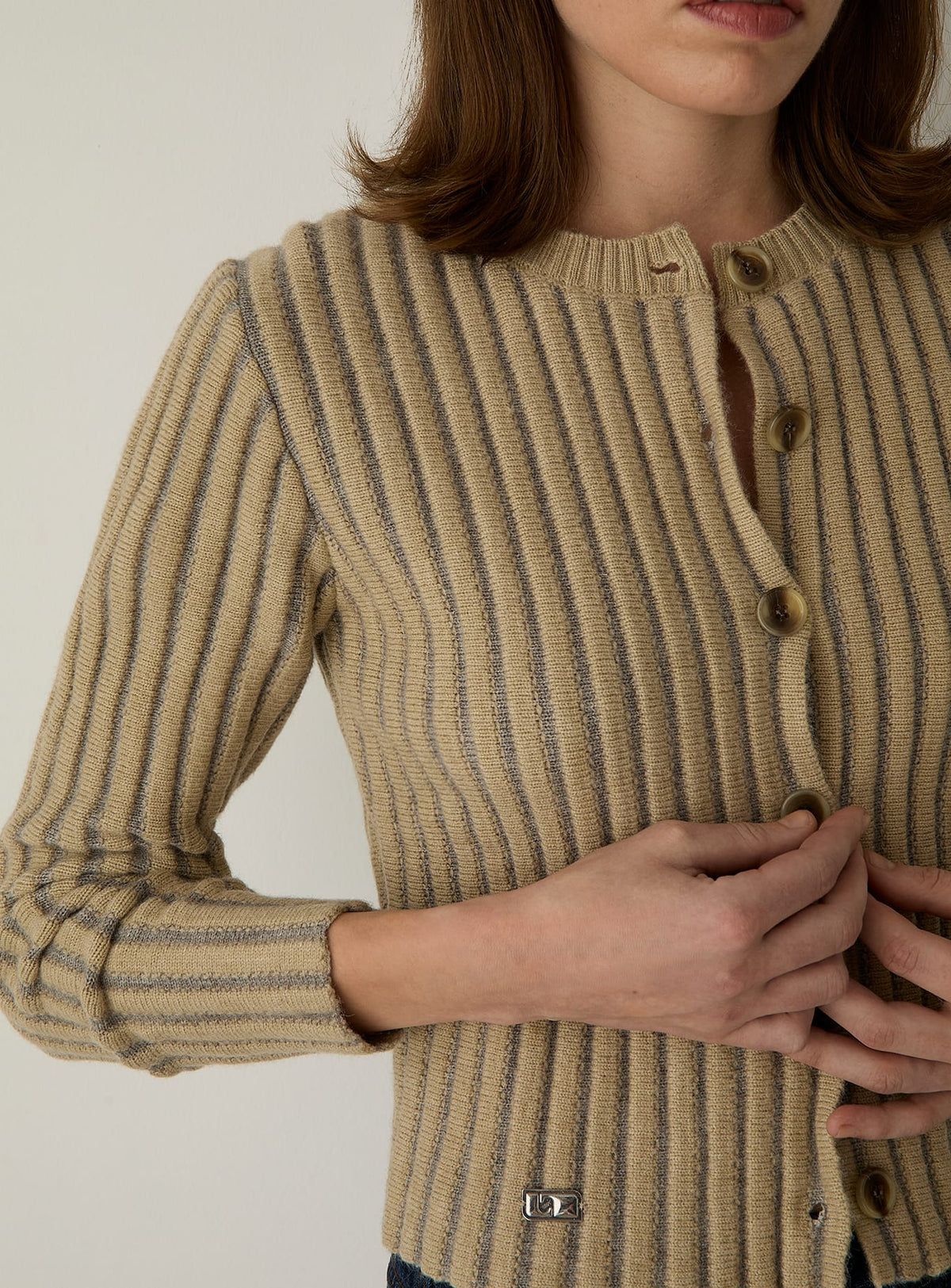 JOYCE ECRU TEXTURED CARDIGAN