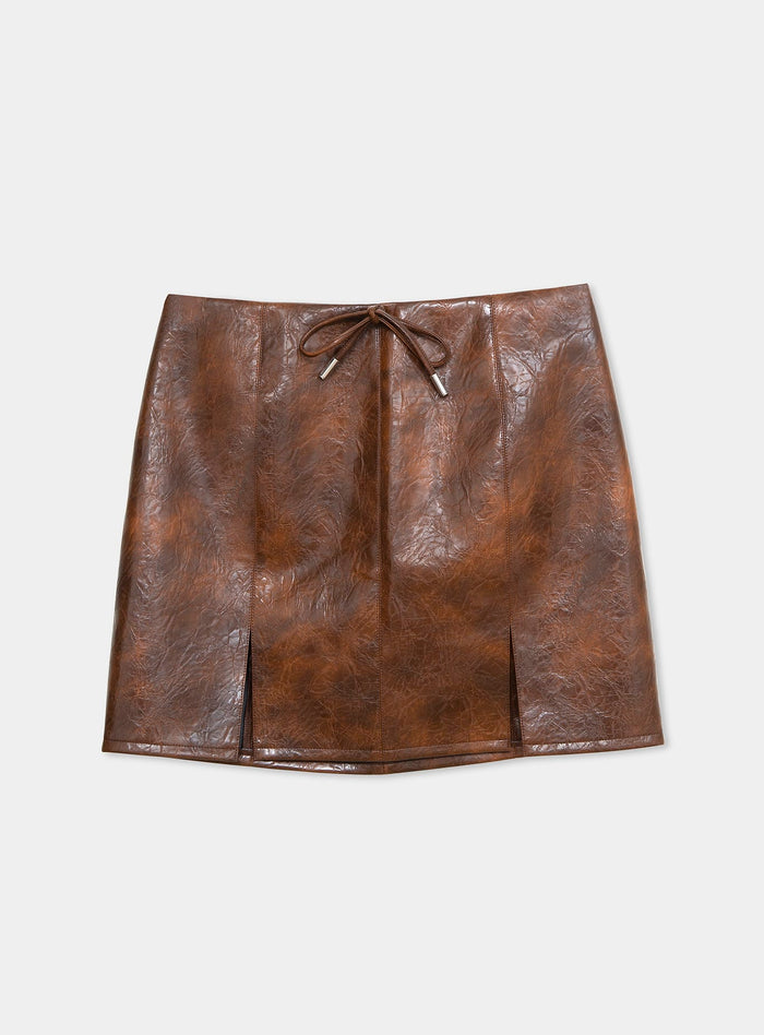 JUNA BROWN SHORT SKIRT