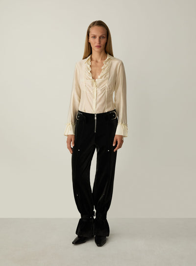 KAORI BLACK TEXTURED PANTS