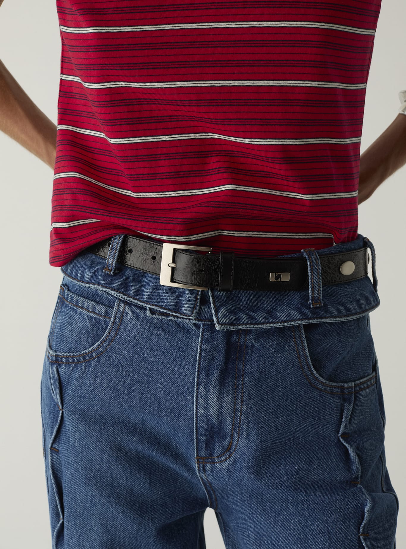 KEIRA STUDS BLACK LEATHER BELT