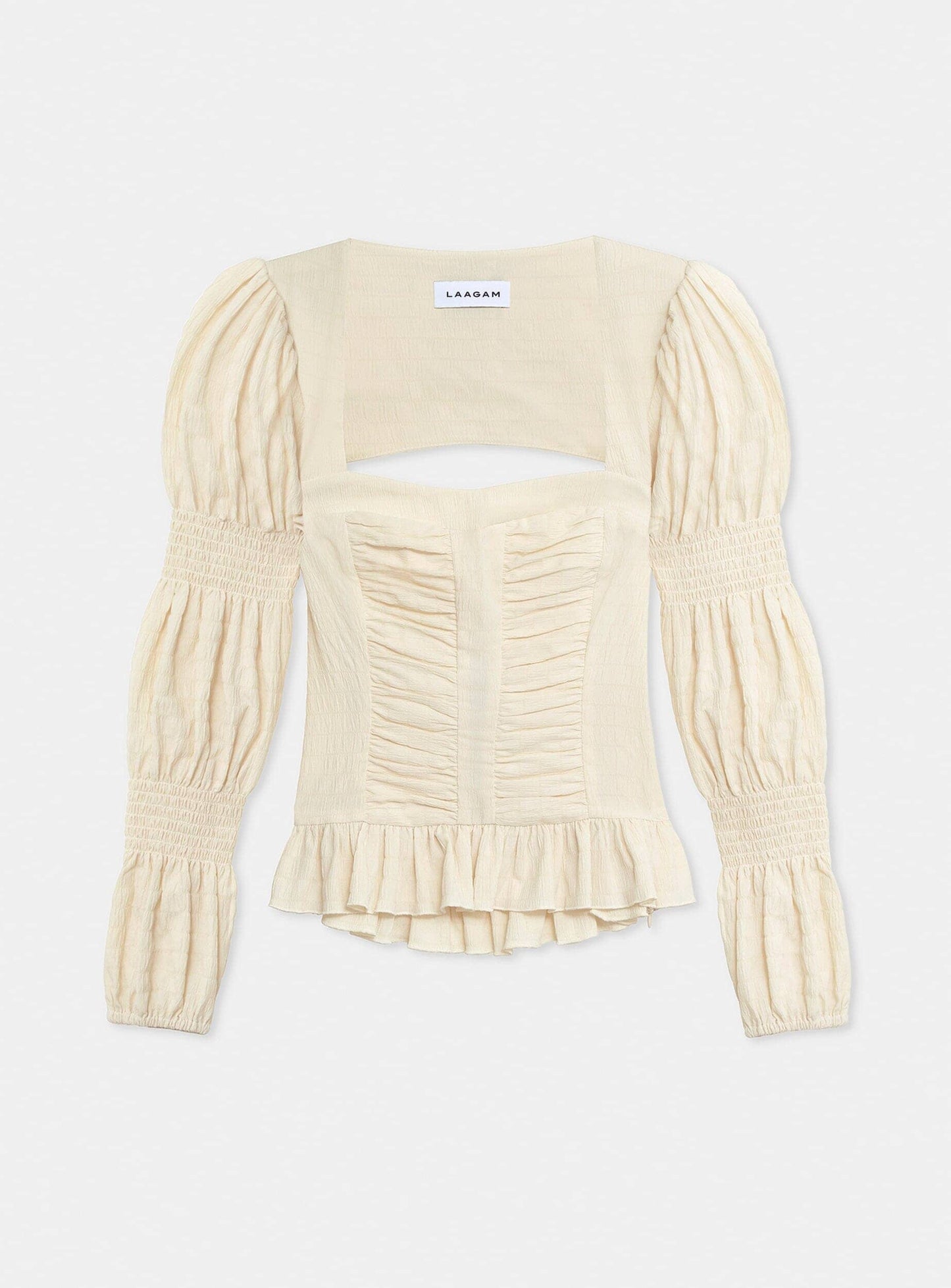 MARY ECRU TEXTURED BLOUSE