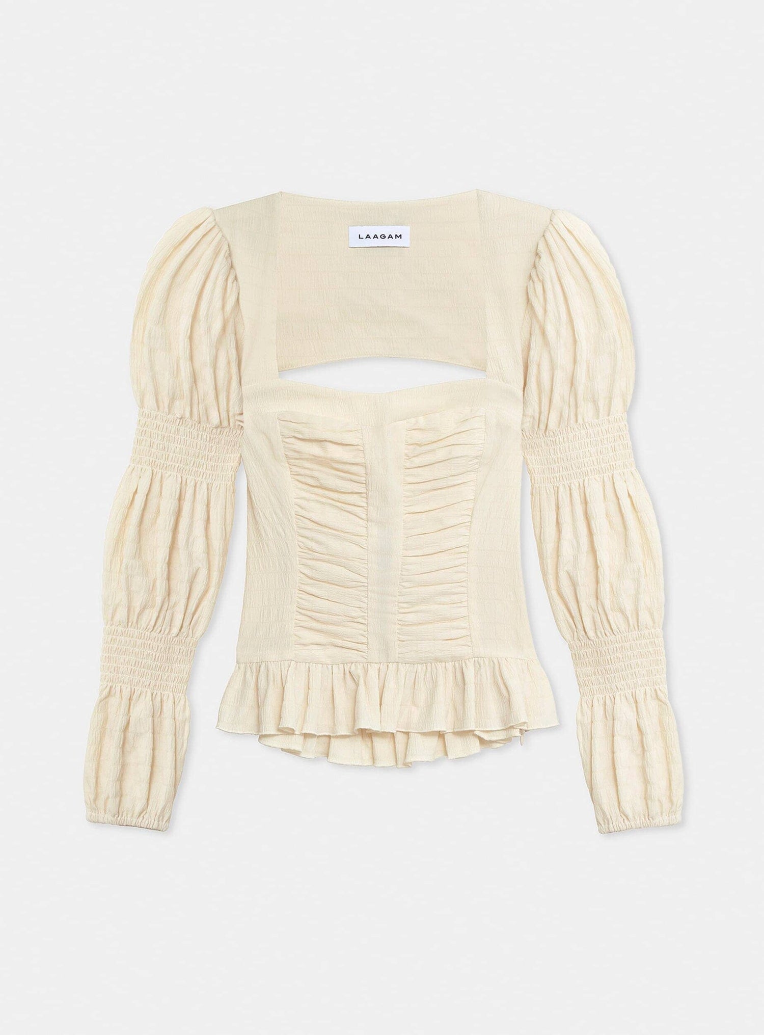 MARY ECRU TEXTURED BLOUSE