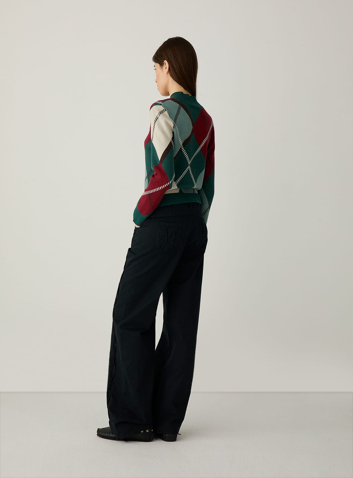 LAUFEY GREEN CHECKED KNIT