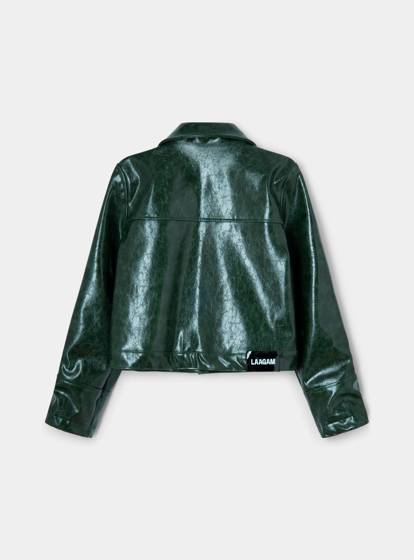 LENA GREEN FAUX LEATHER JACKET