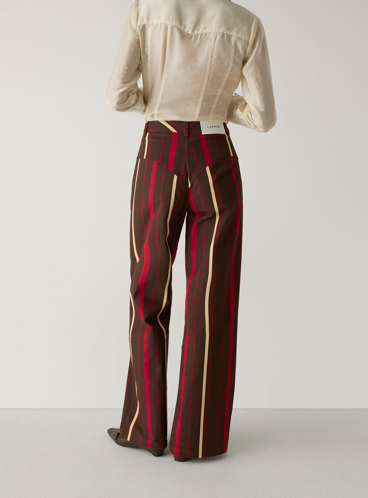 LEROY DARK BROWN STRIPED TWILL PANTS