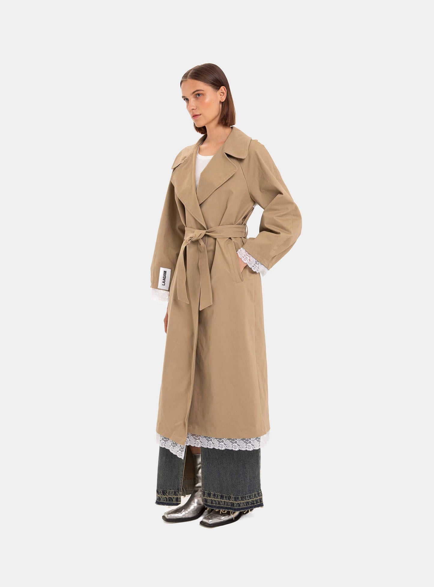 LONDRES BEIGE LACE TRENCH