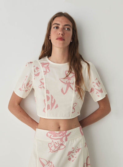 LUCILLE WHITE CROP TOP