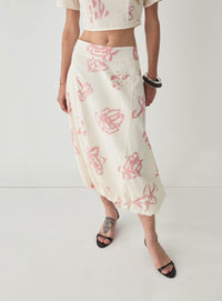LUCILLE WHITE MIDI SKIRT