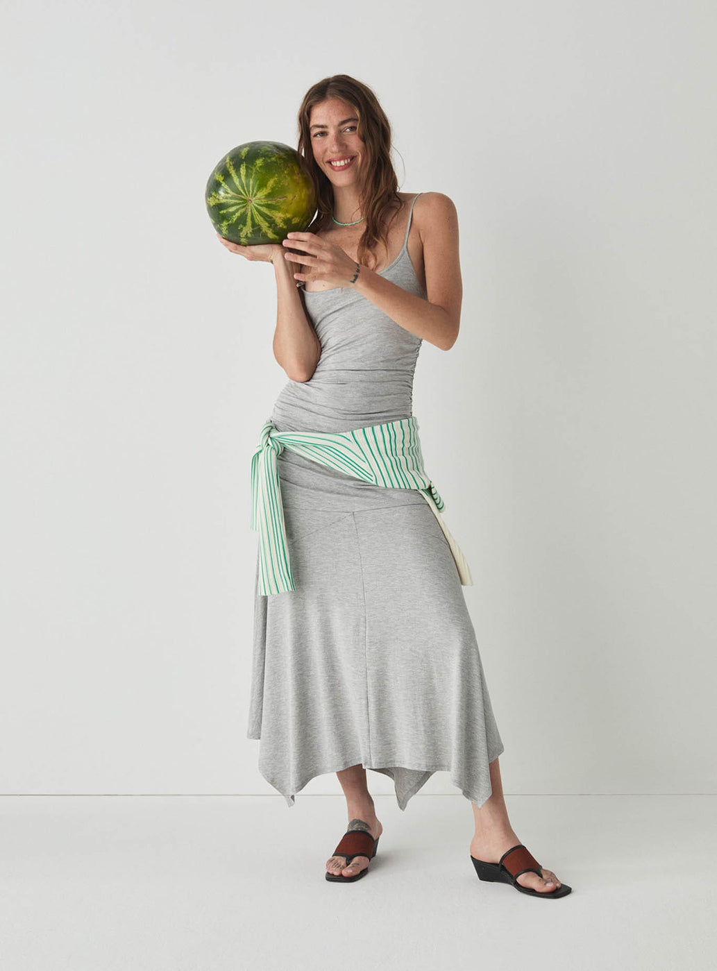 LUMA GREY MIDI DRESS