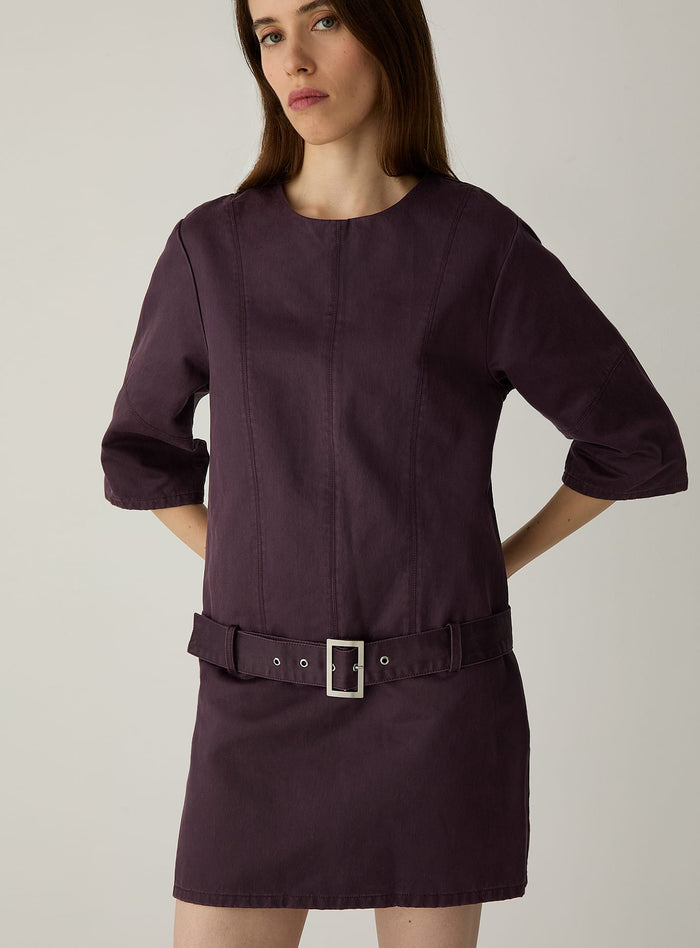 YANA PLUM SHORT DRESS