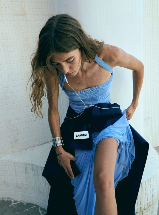 MEGAN BLUE MIDI DRESS