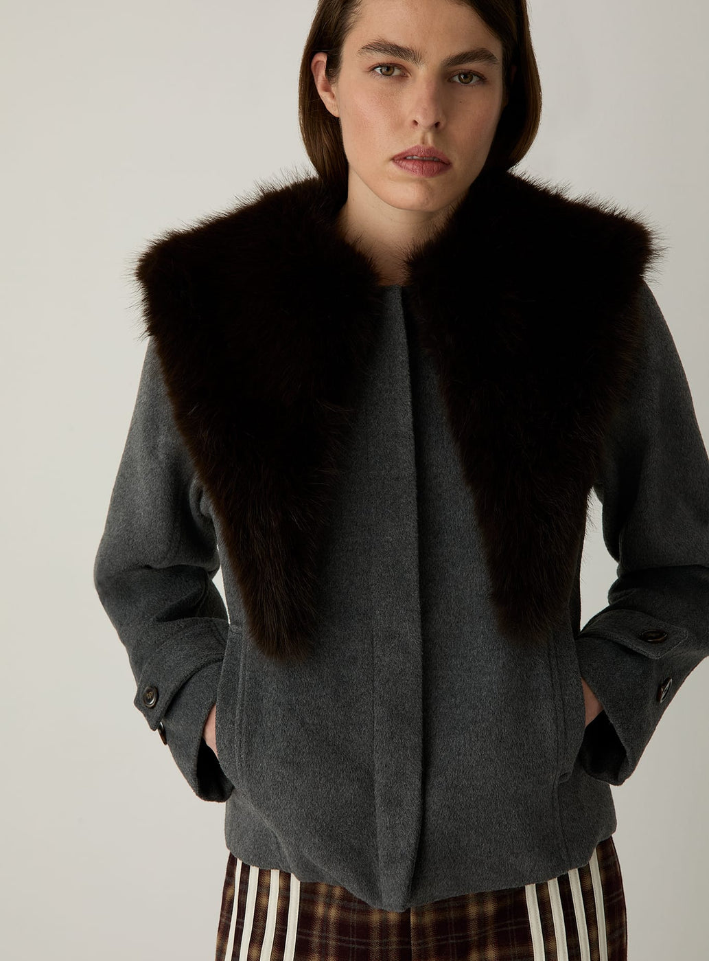 MEGEVE GREY CLOTH JACKET