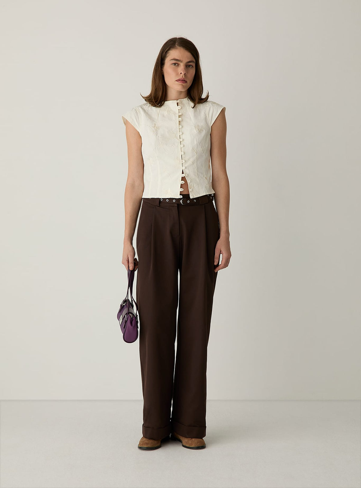 MELANI WHITE ASYMMETRIC BLOUSE
