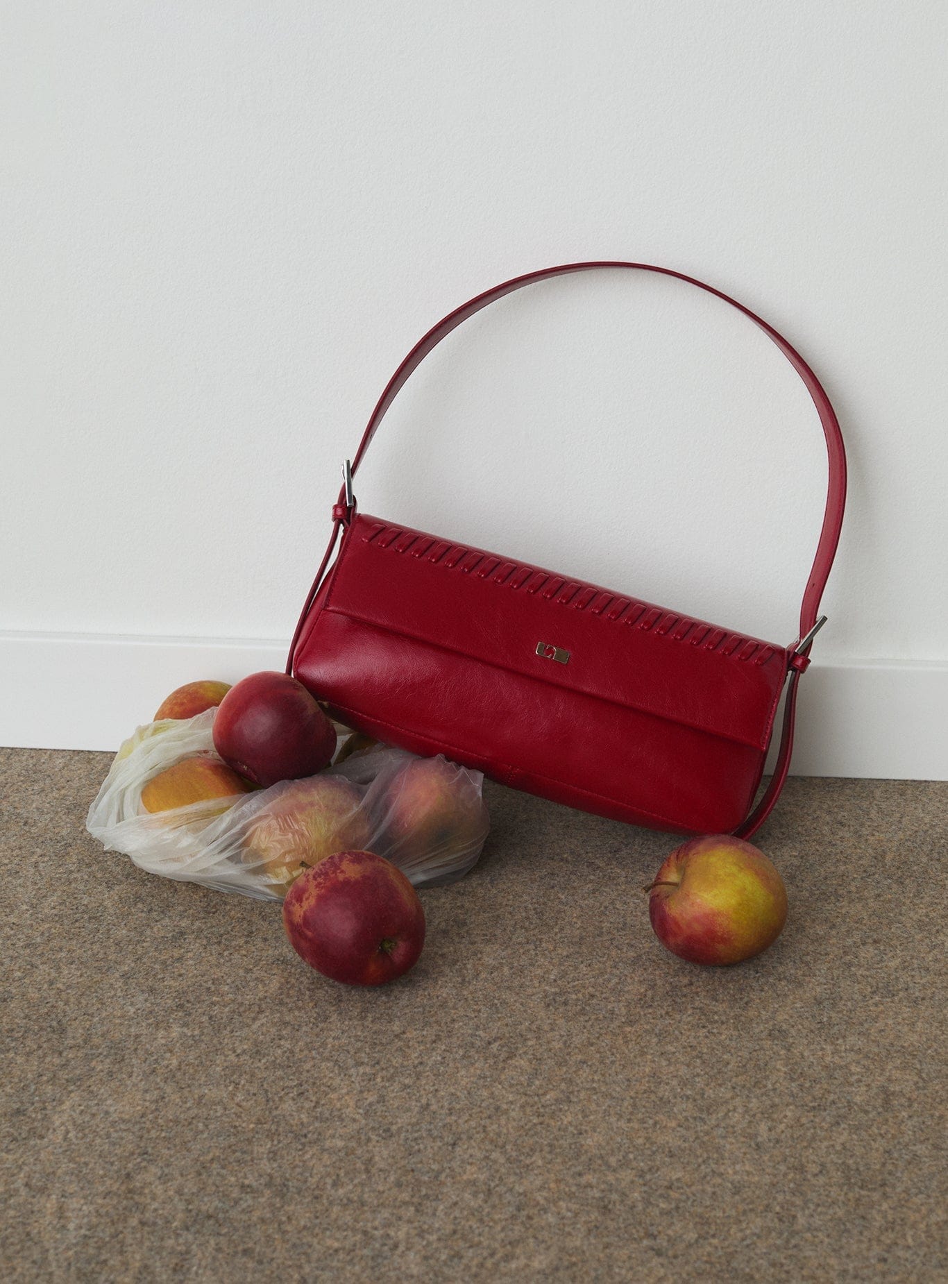 MIRANDA RED BRAIDED BAG