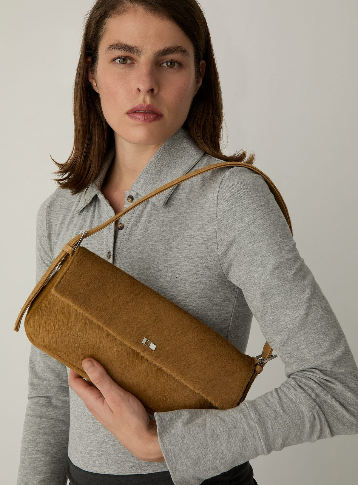 MIRANDA CALF HAIR CAMEL BAG