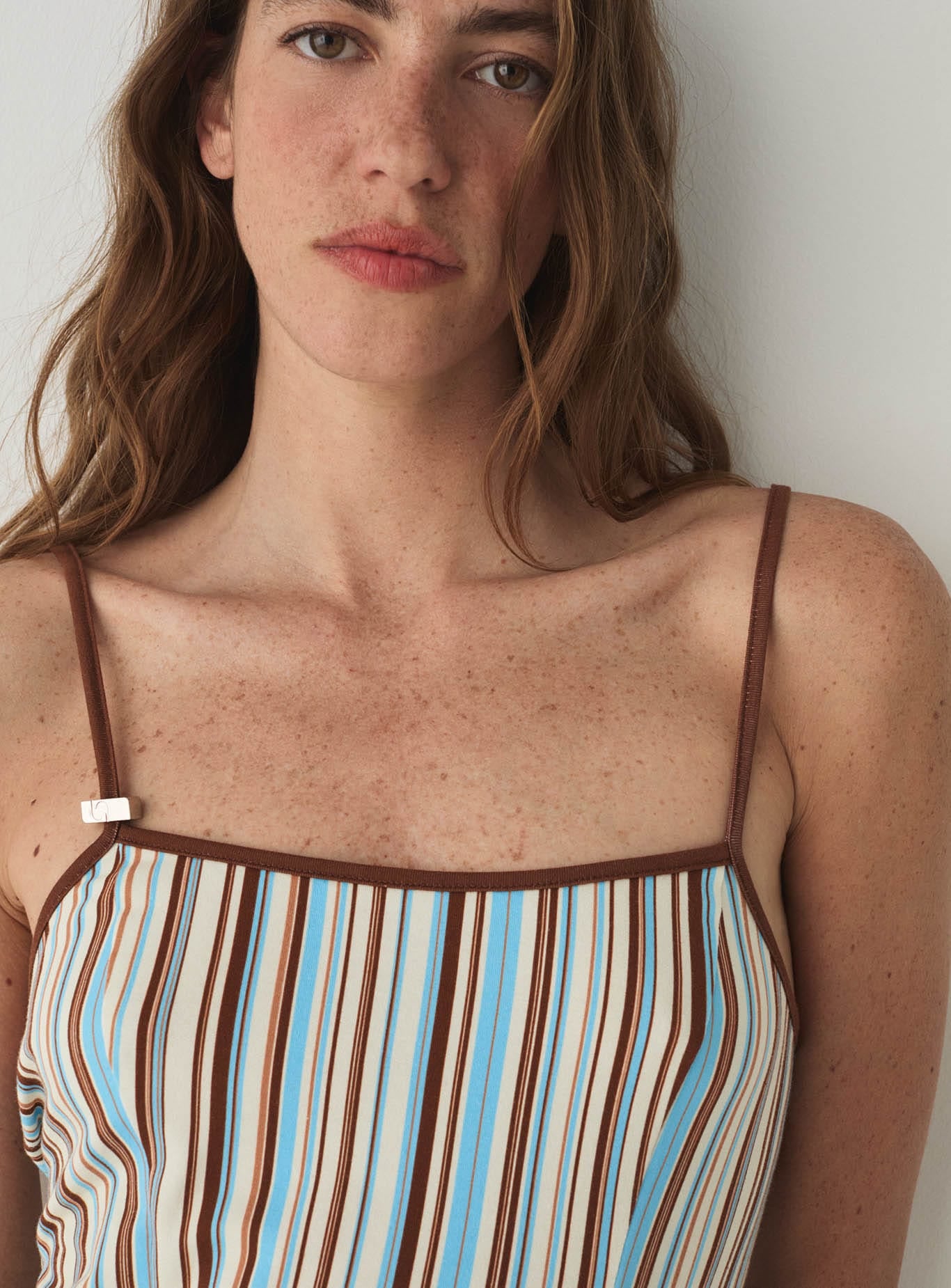 MIREL ECRU STRIPED SHORT DRESS