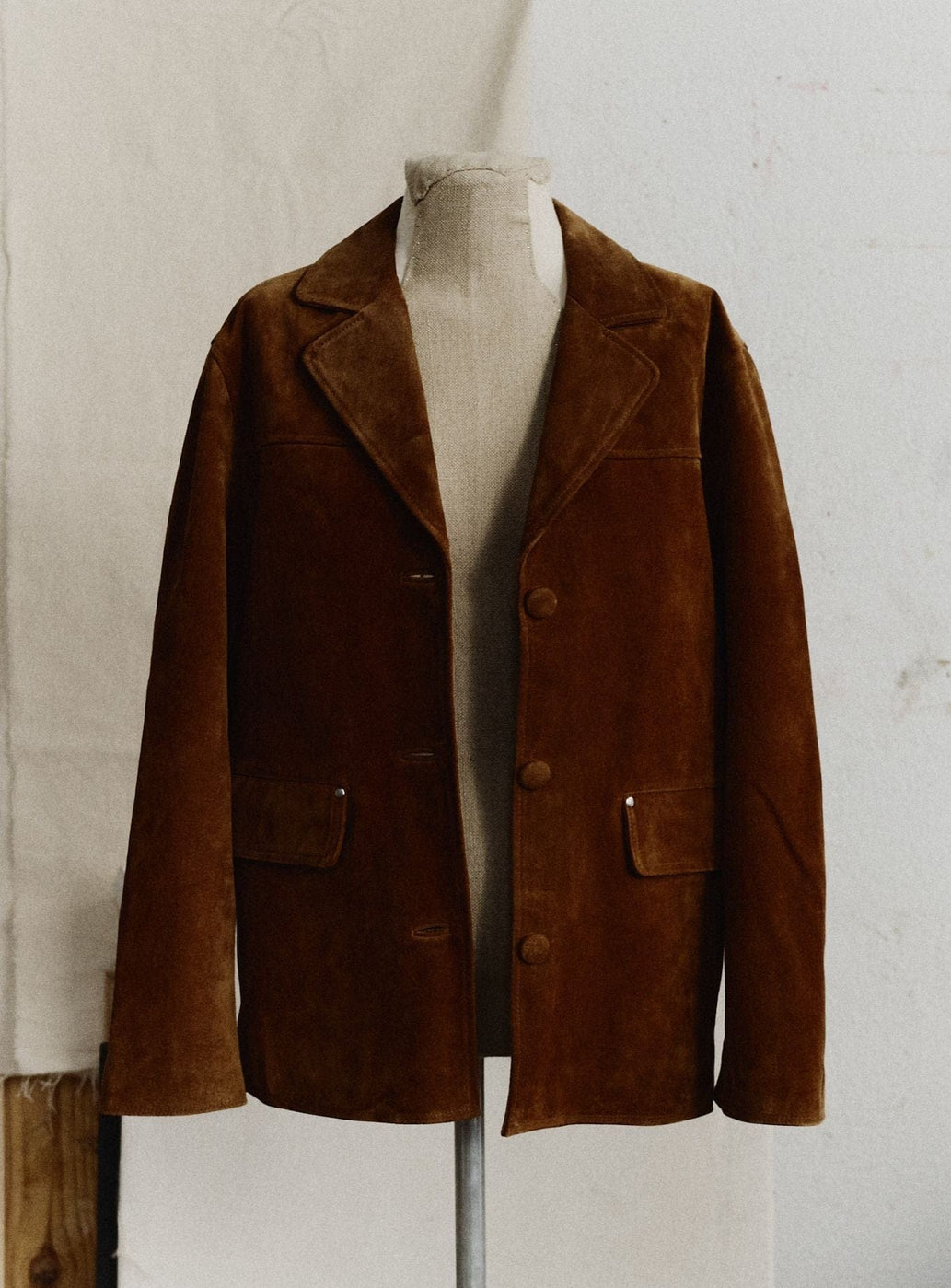 MAIRA REAL SUEDE BROWN LONG JACKET