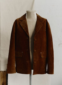MAIRA REAL SUEDE BROWN LONG JACKET