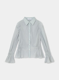 NAELIA LIGHT BLUE RUCHED SHIRT