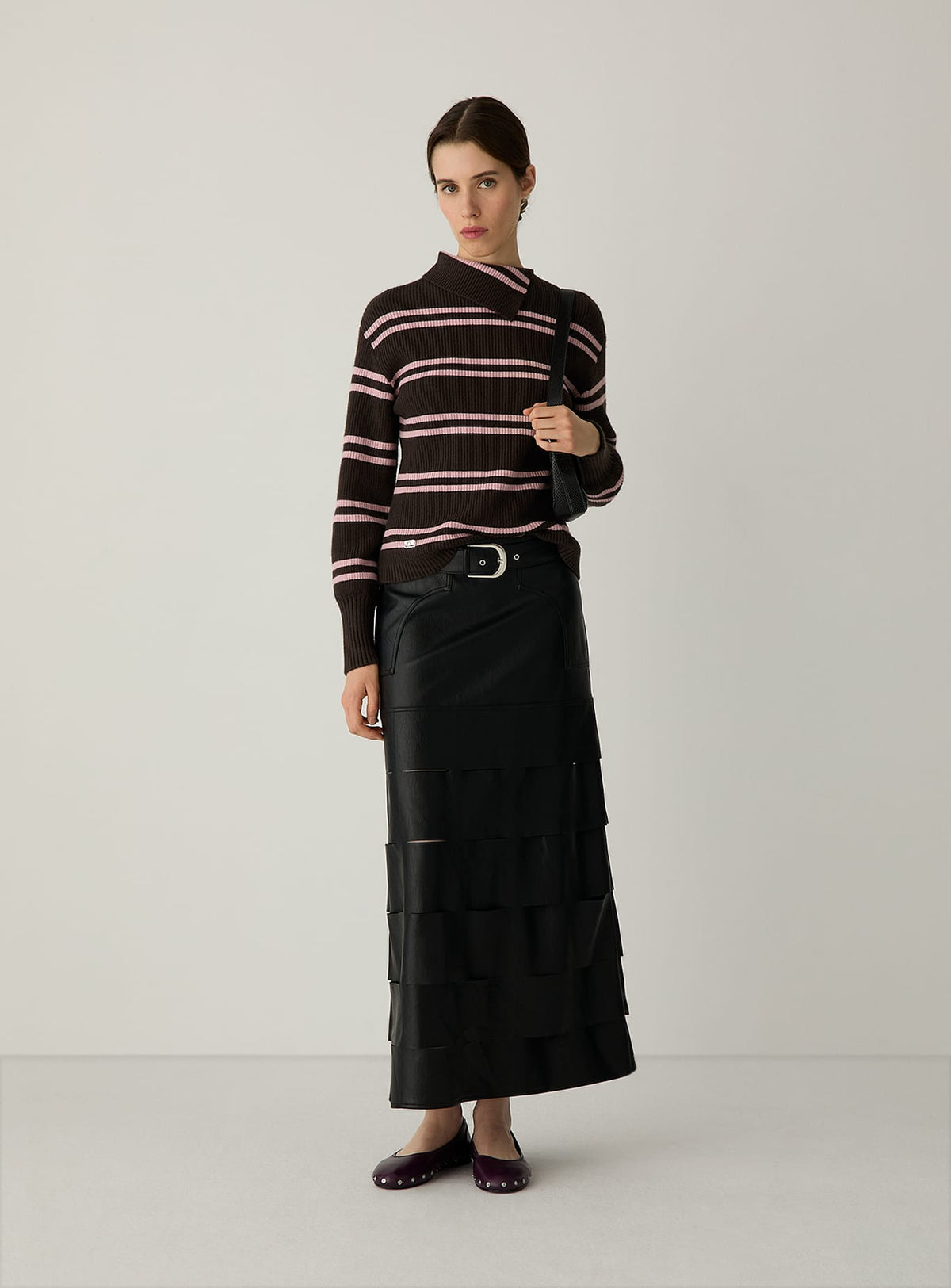 NOLIE BROWN STRIPED KNIT