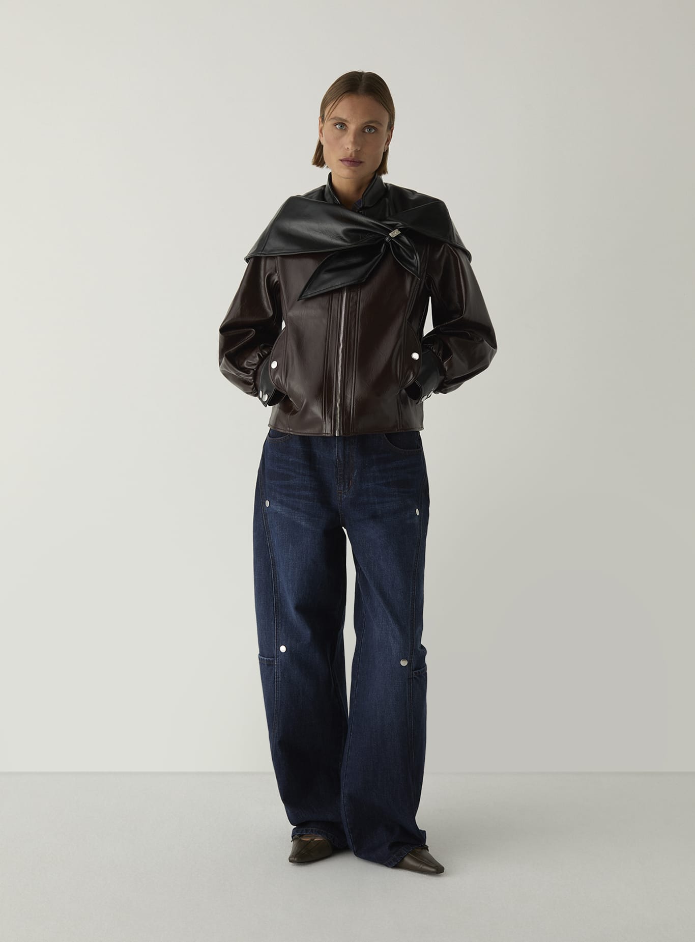 NOOR BROWN BOMBER JACKET