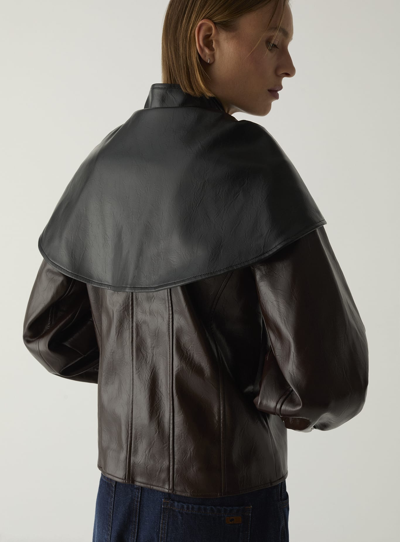 NOOR BROWN BOMBER JACKET