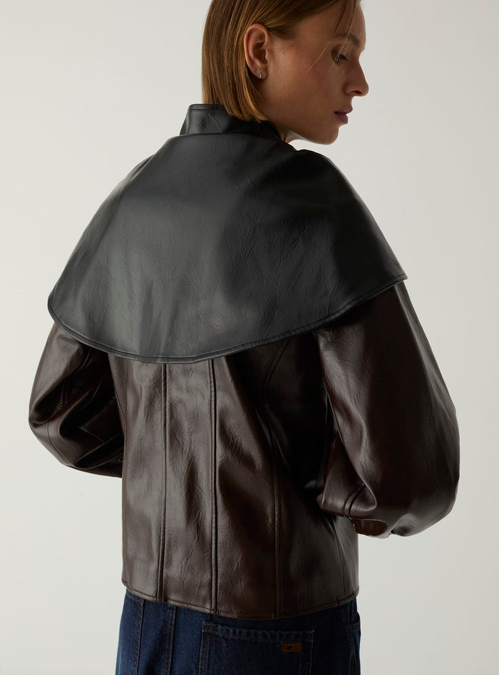 NOOR BROWN BOMBER JACKET