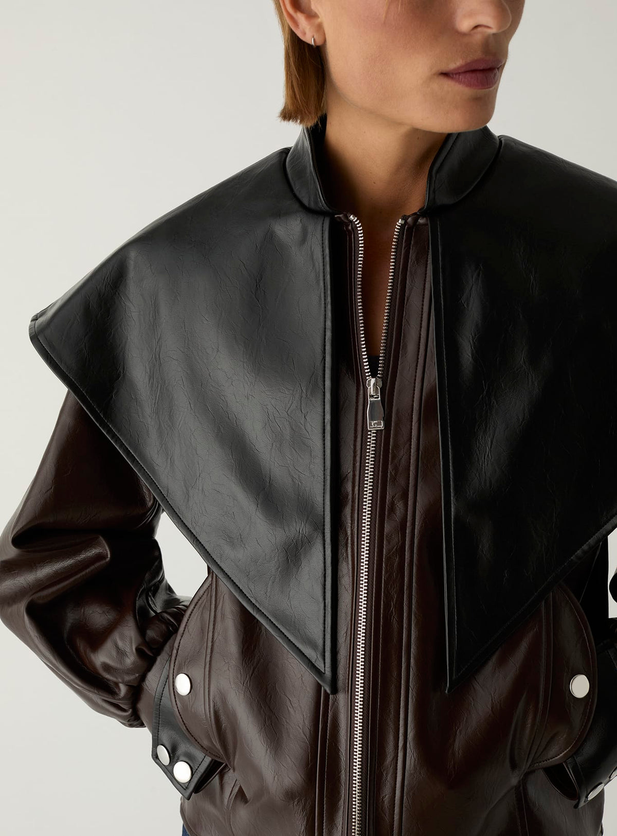 NOOR BROWN BOMBER JACKET