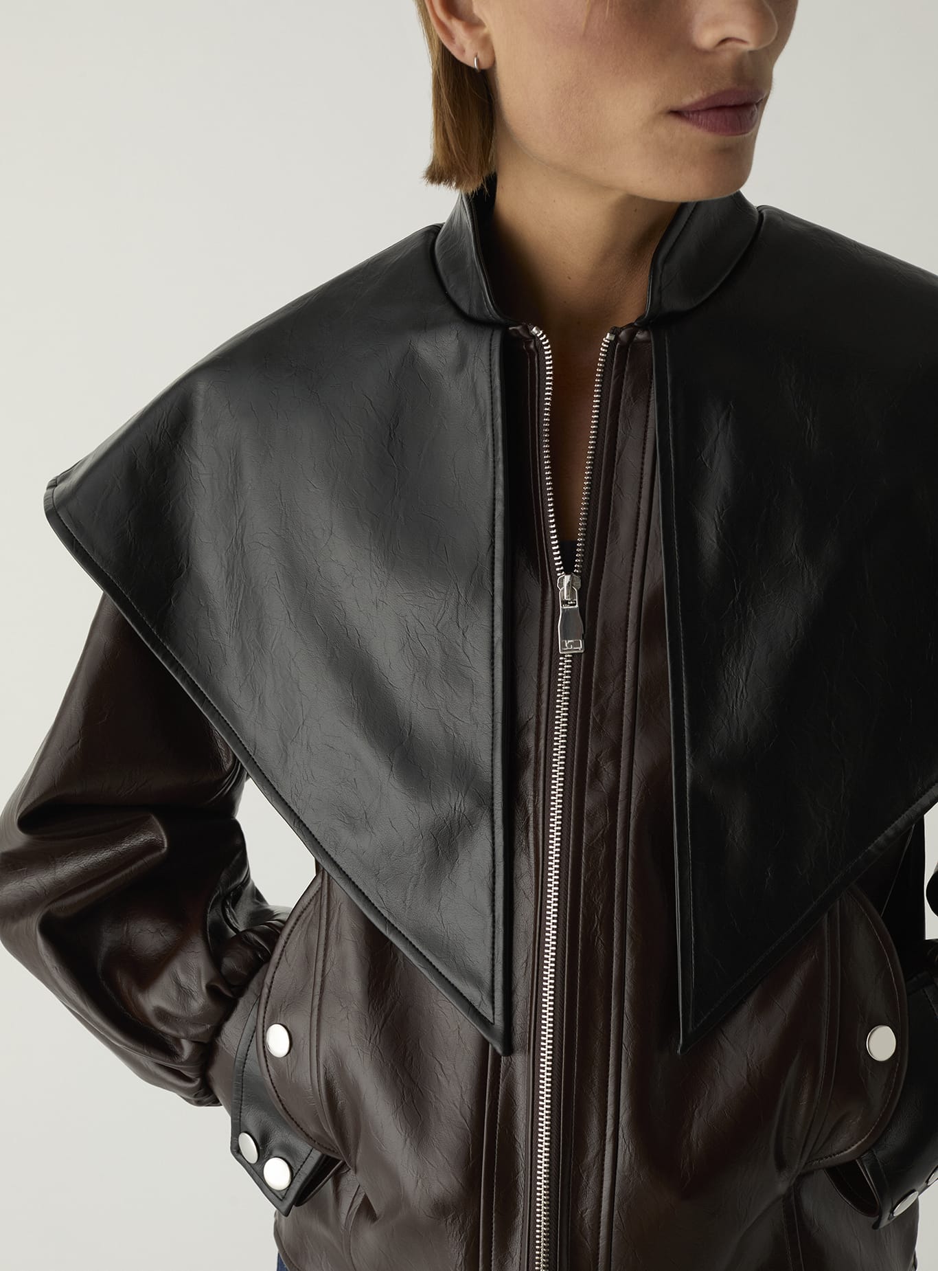 NOOR BROWN BOMBER JACKET