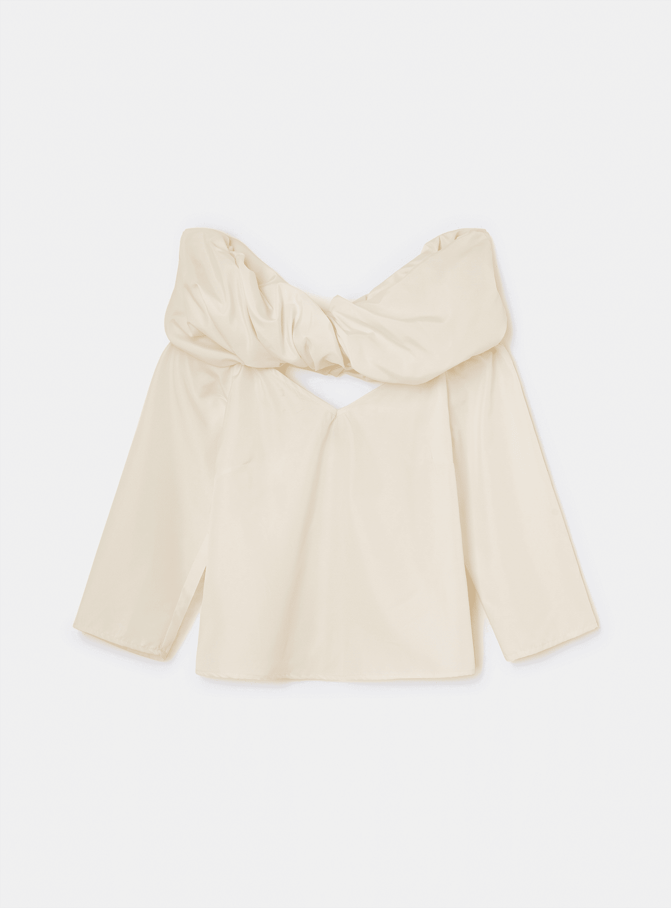 OPHELIA ECRU OFF-SHOULDER BLOUSE