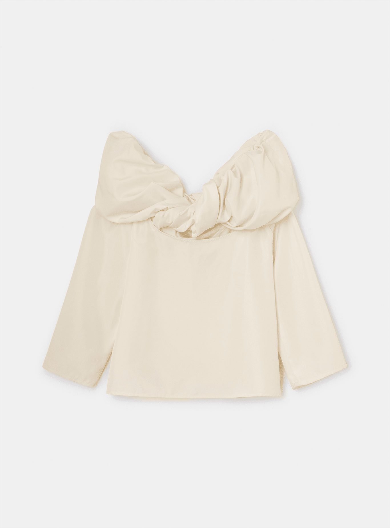 OPHELIA ECRU OFF-SHOULDER BLOUSE