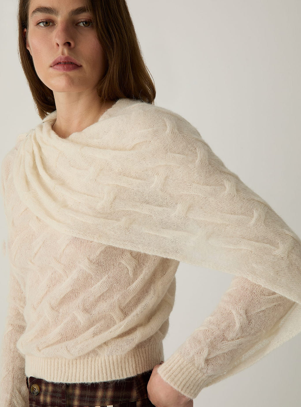 PARKER ECRU TEXTURED KNIT