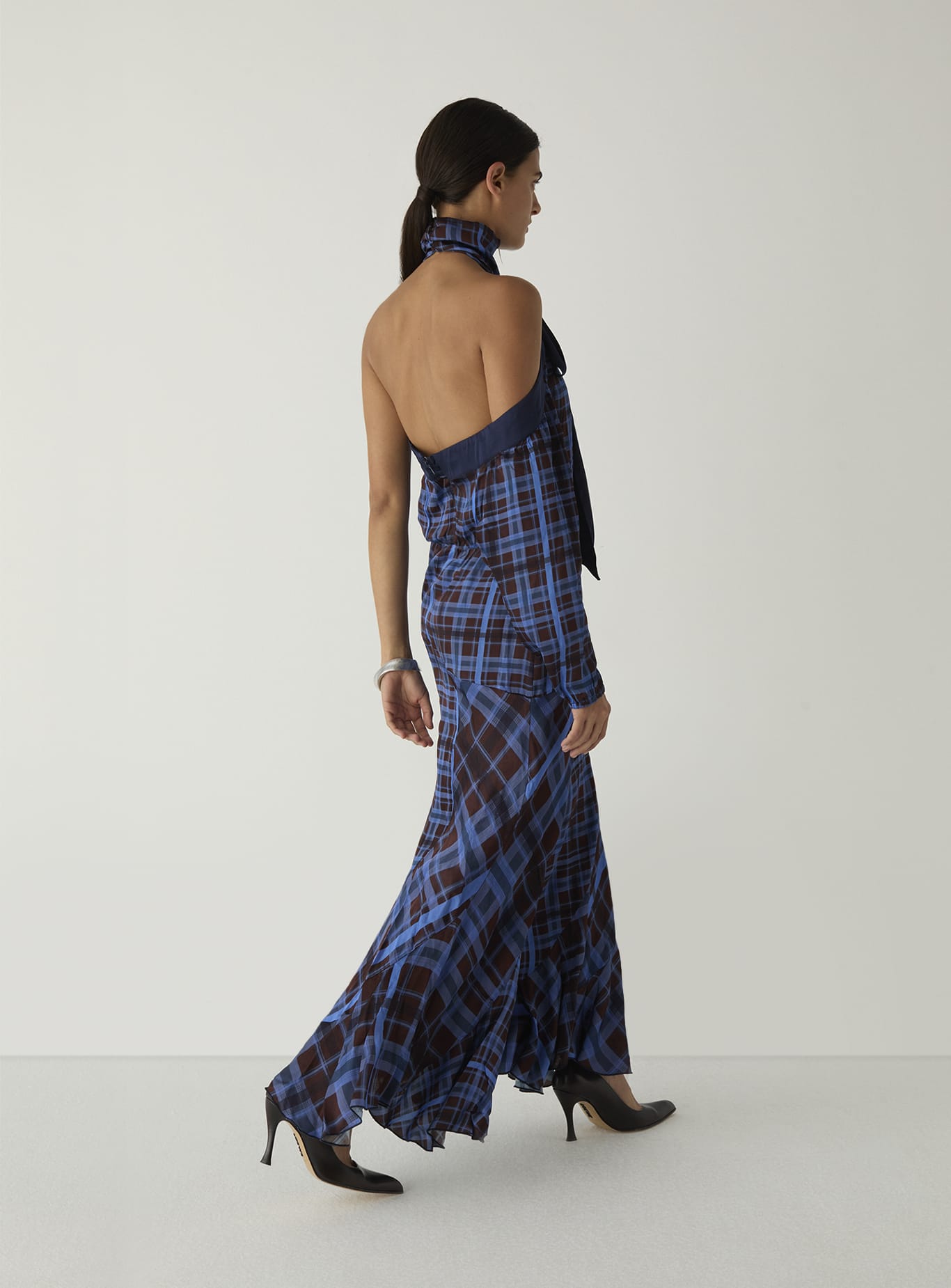 PEARL BROWN SQUARED LONG DRESS