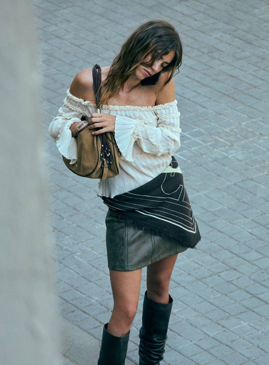 PETRA ECRU TEXTURED BLOUSE