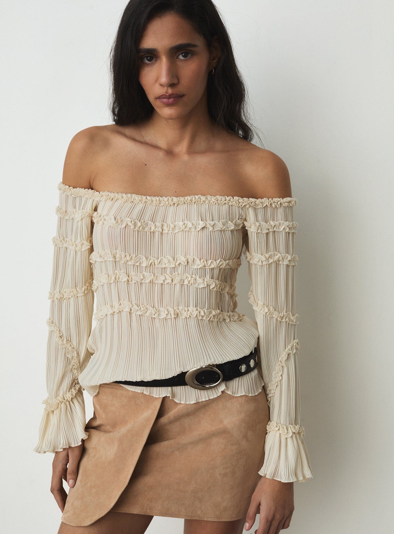 LUANA TAUPE SHORT SKIRT