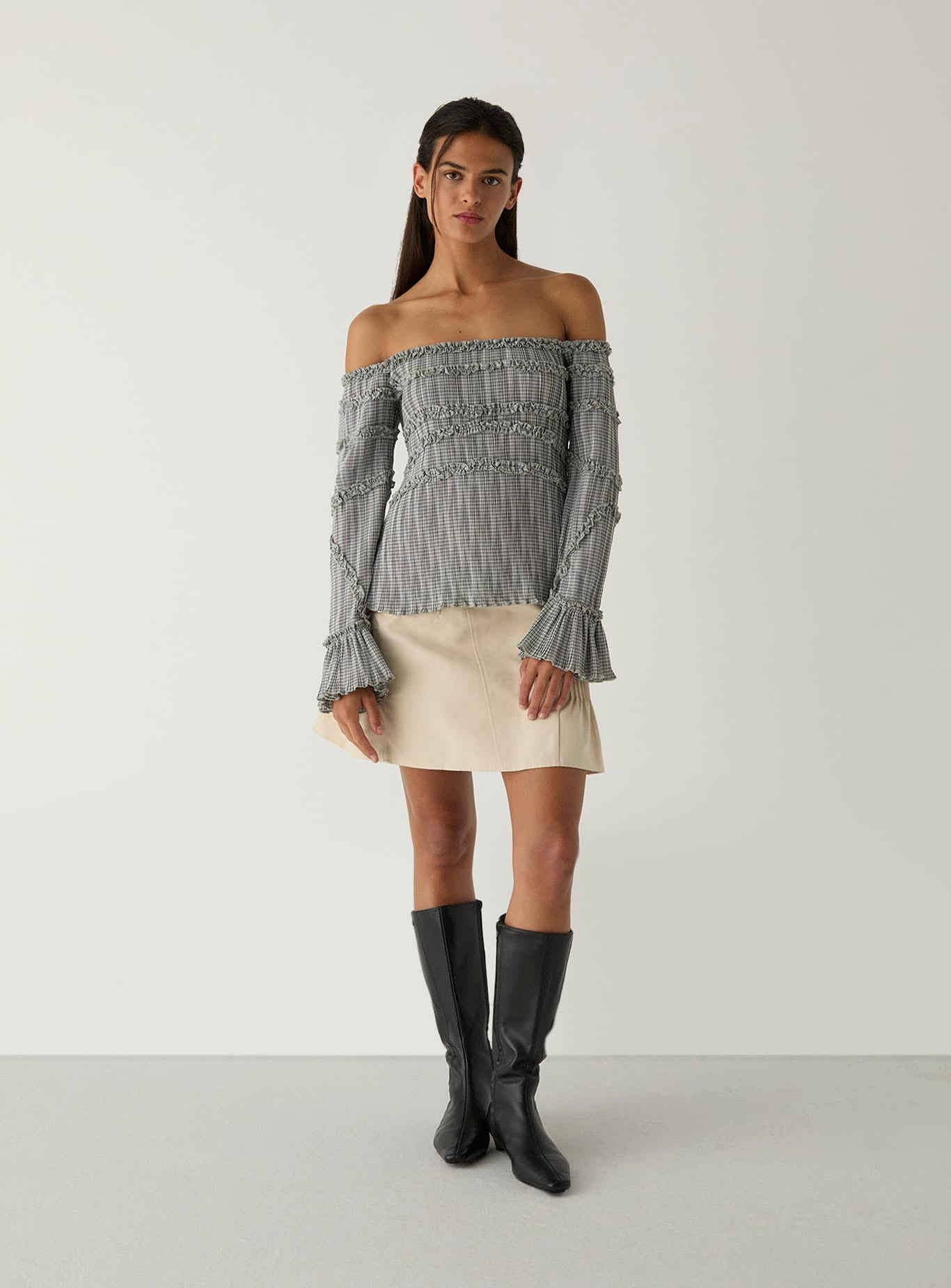 PETRA SQUARED TEXTURED BLOUSE