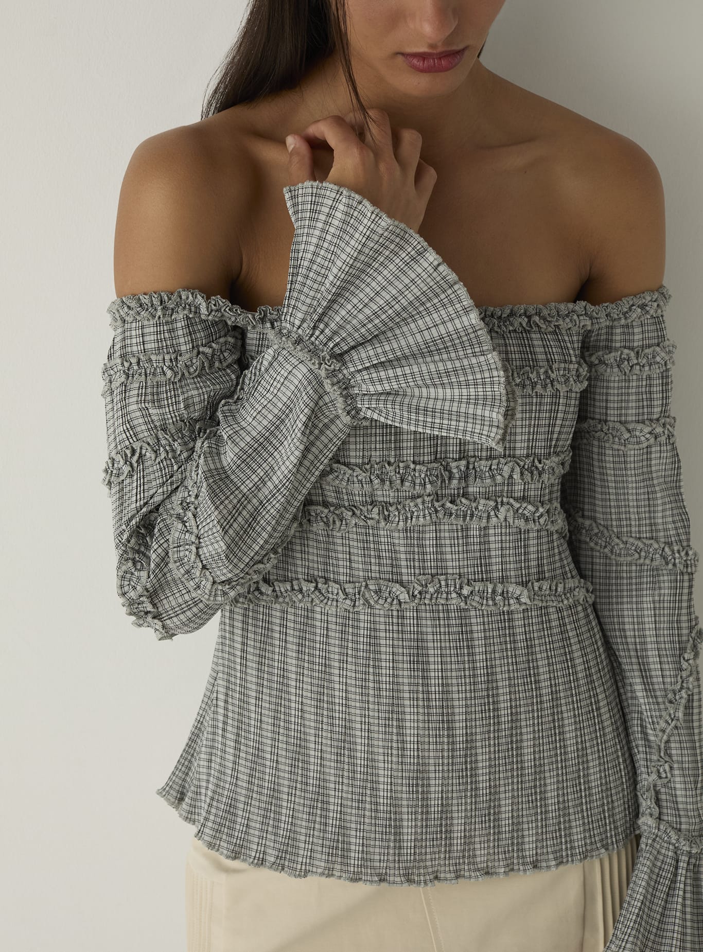PETRA SQUARED TEXTURED BLOUSE