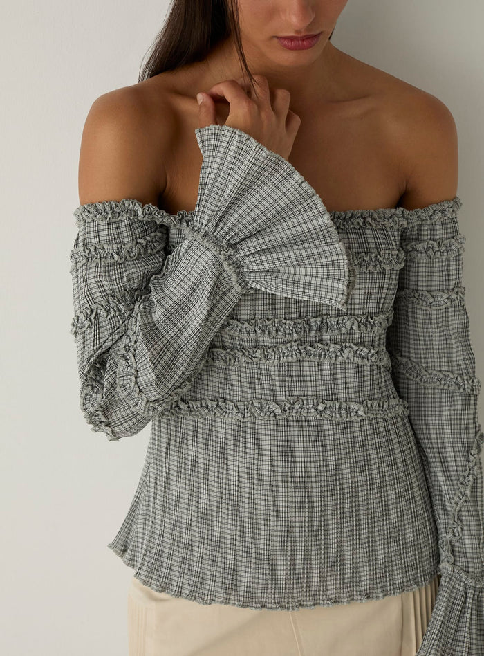PETRA SQUARED TEXTURED BLOUSE