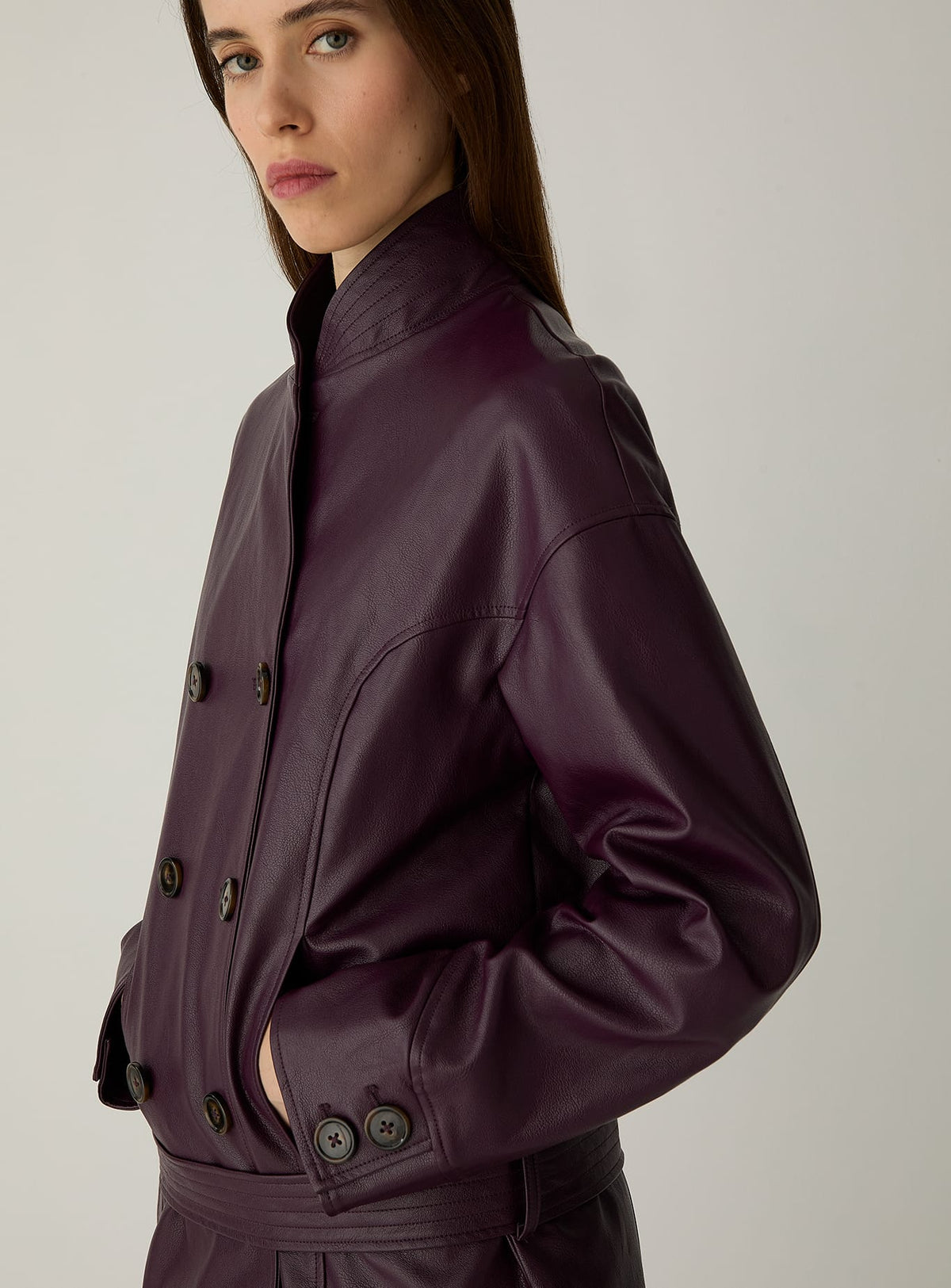 QUINN PLUM LONG JACKET