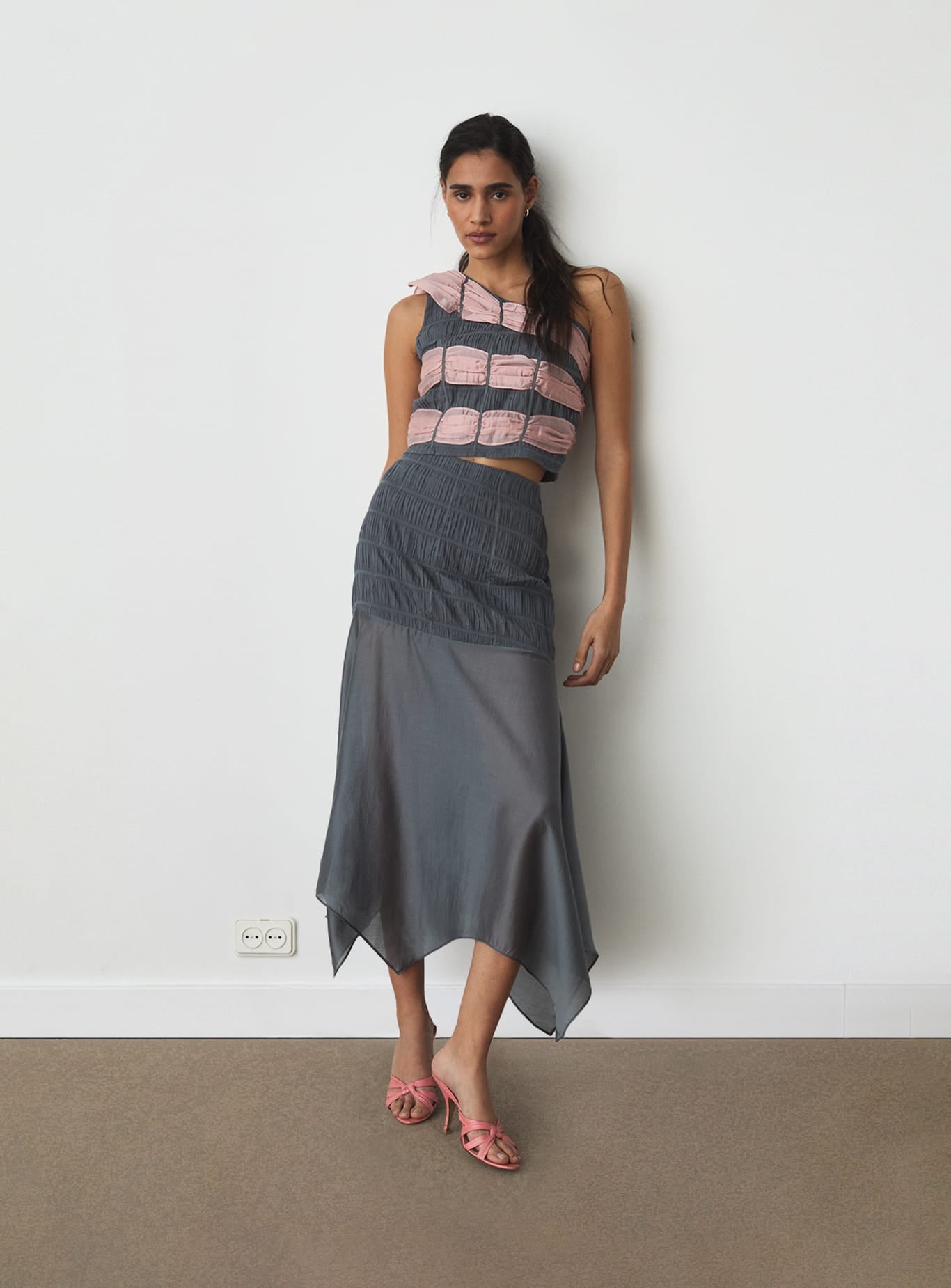 RAMY GREY TEXTURED SKIRT