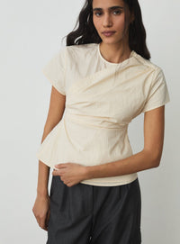 RAVEN WHITE ASYMMETRIC BLOUSE