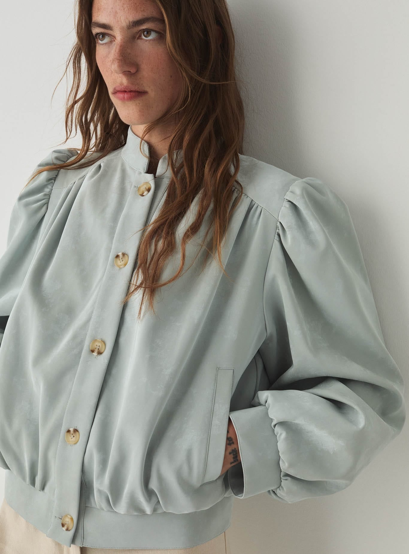 ROBY LIGHT BLUE BOMBER JACKET
