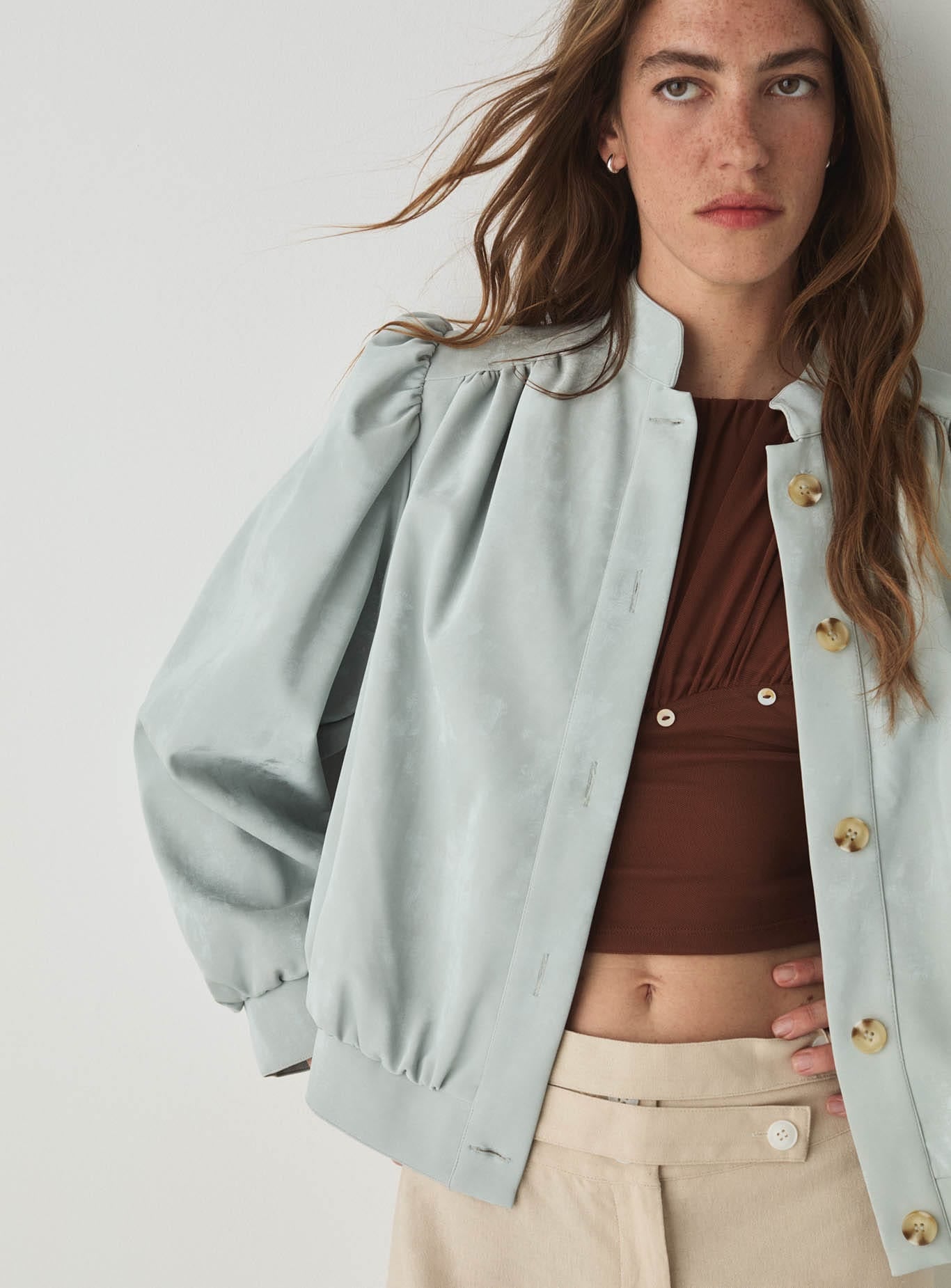 ROBY LIGHT BLUE BOMBER JACKET