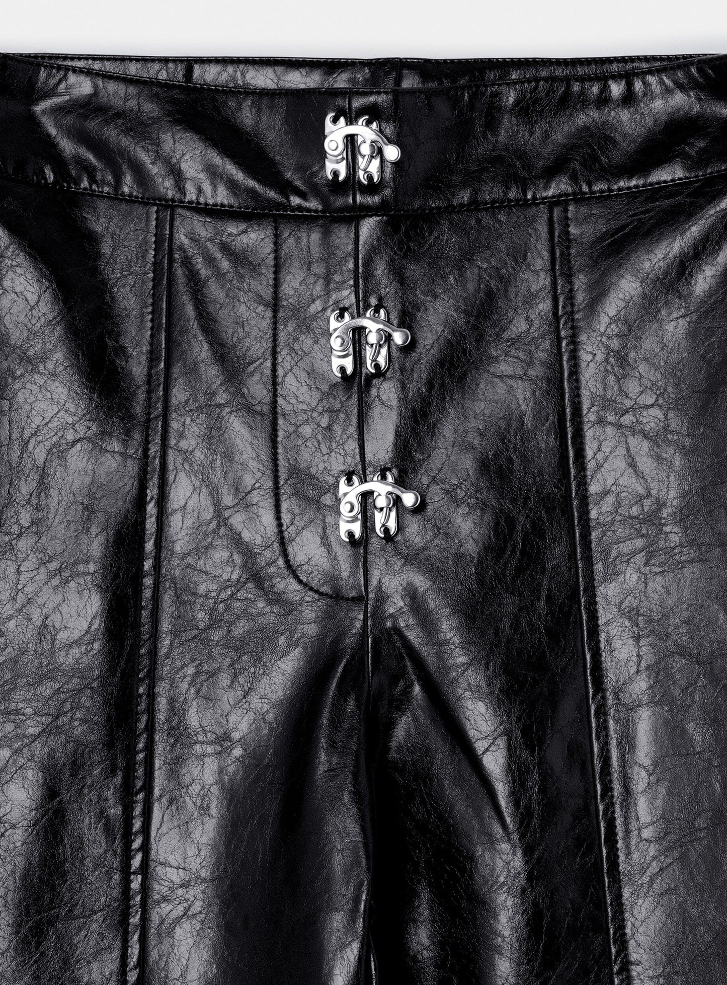 RONNIE BLACK FAUX LEATHER PANTS