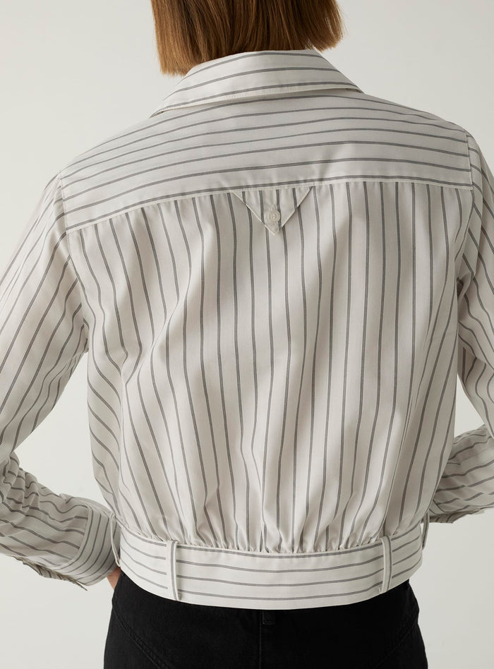 RYKA WHITE STRIPED SHIRT